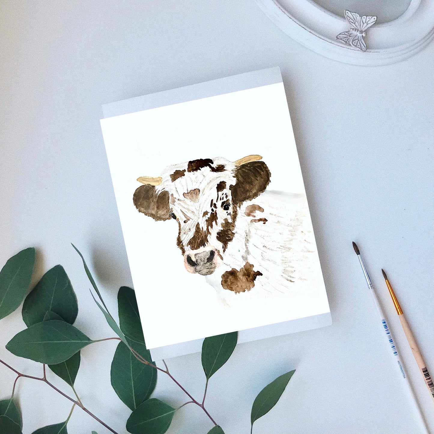 Speckled Steer greeting card
