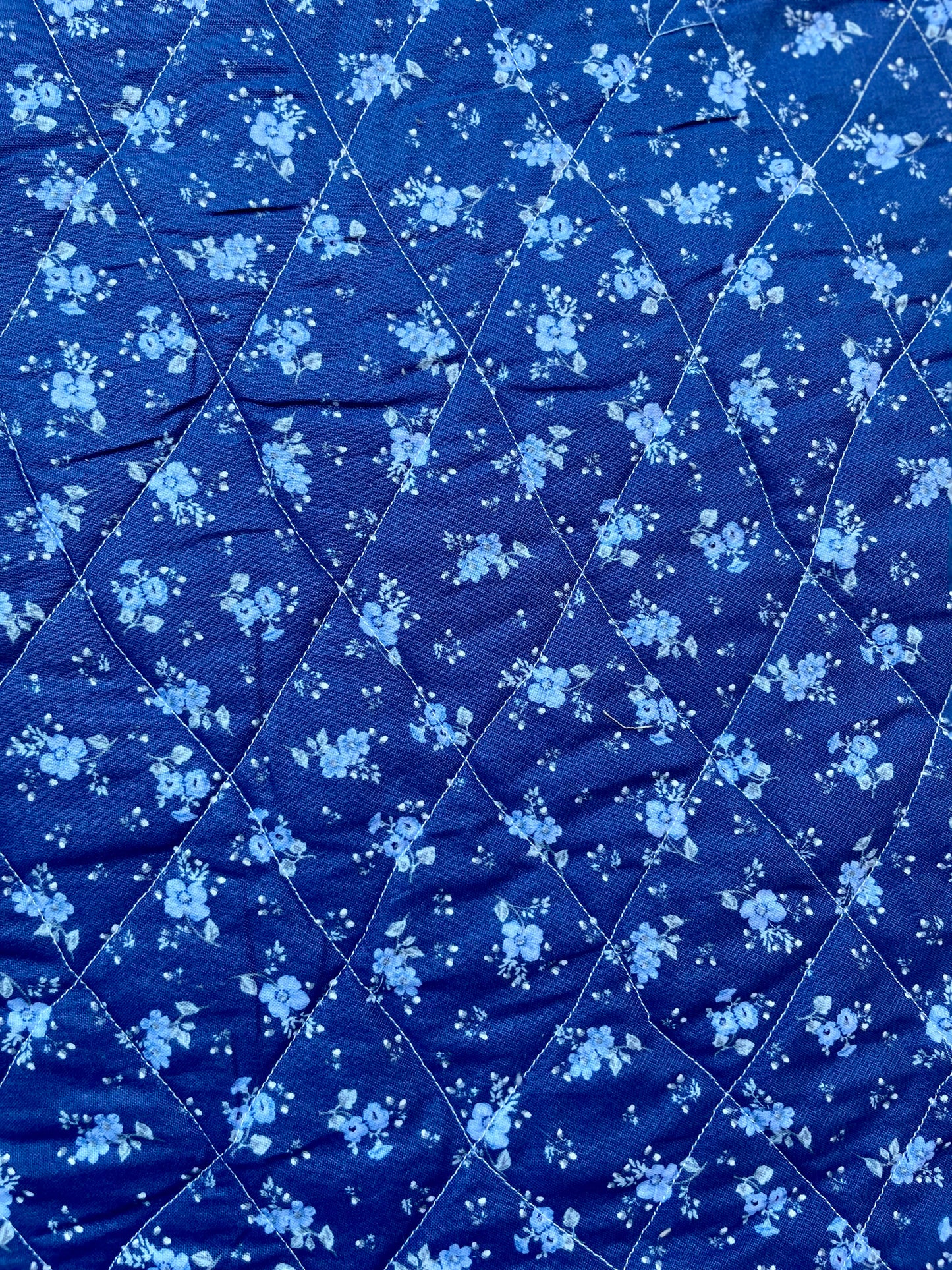 blue patchwork quilt