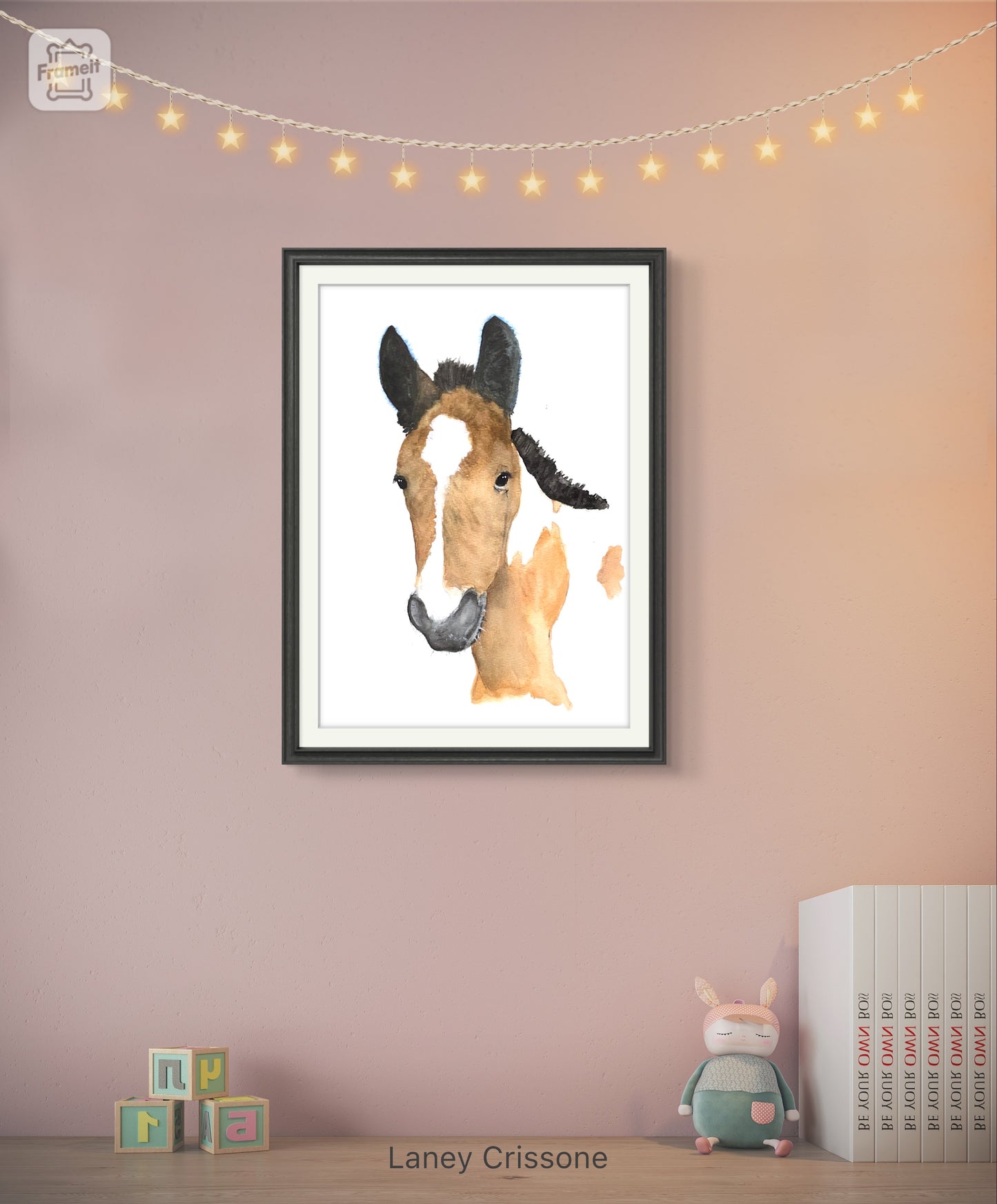 Watercolor paint foal painting