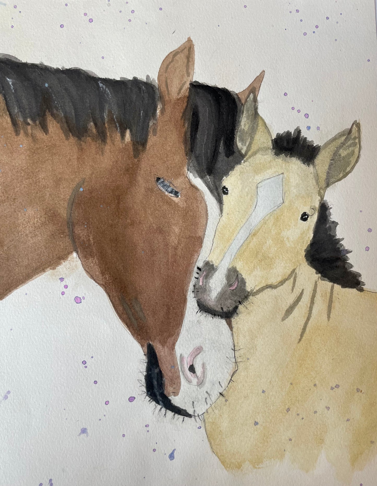 mare and foal painting