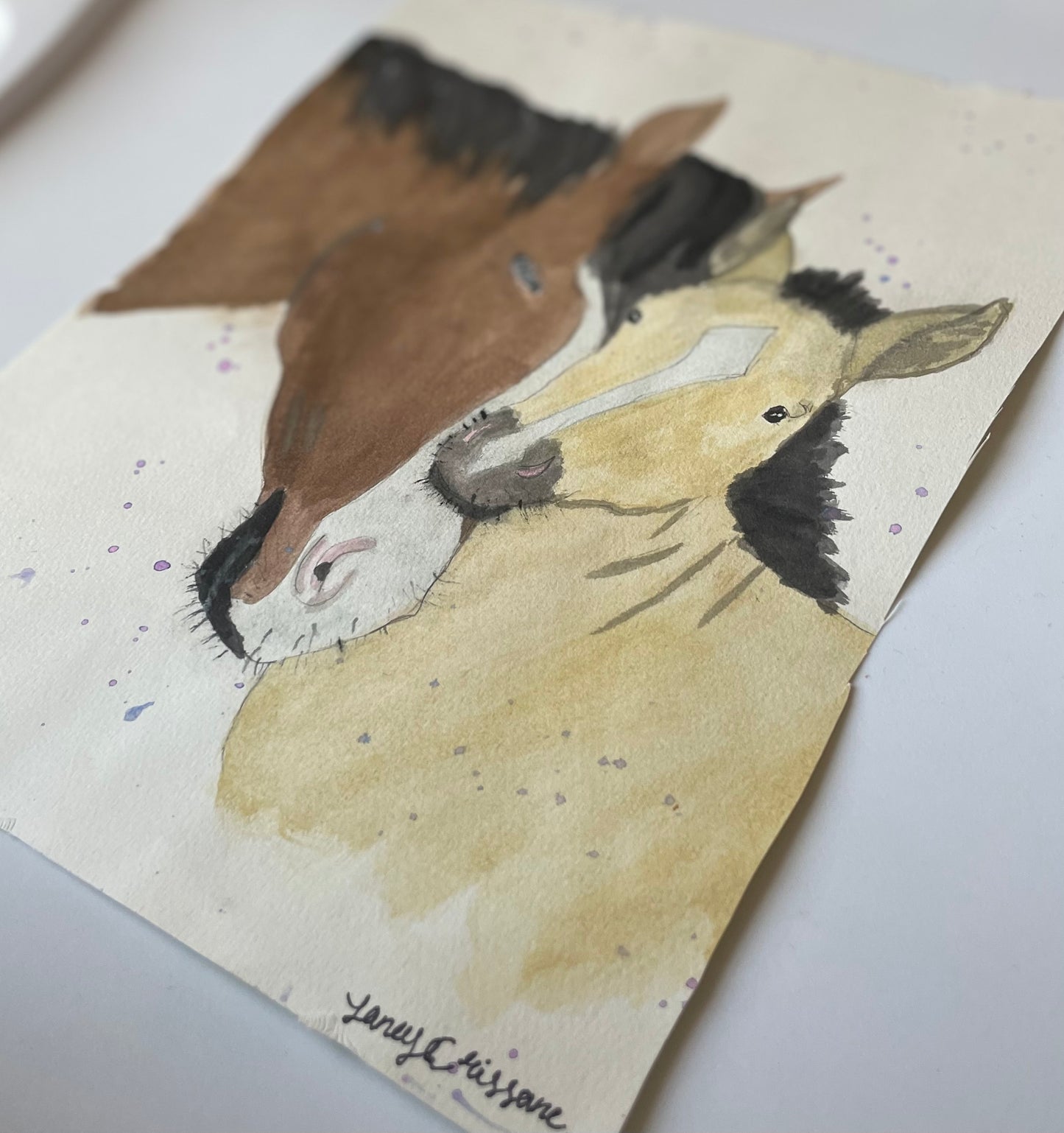 mare and foal painting