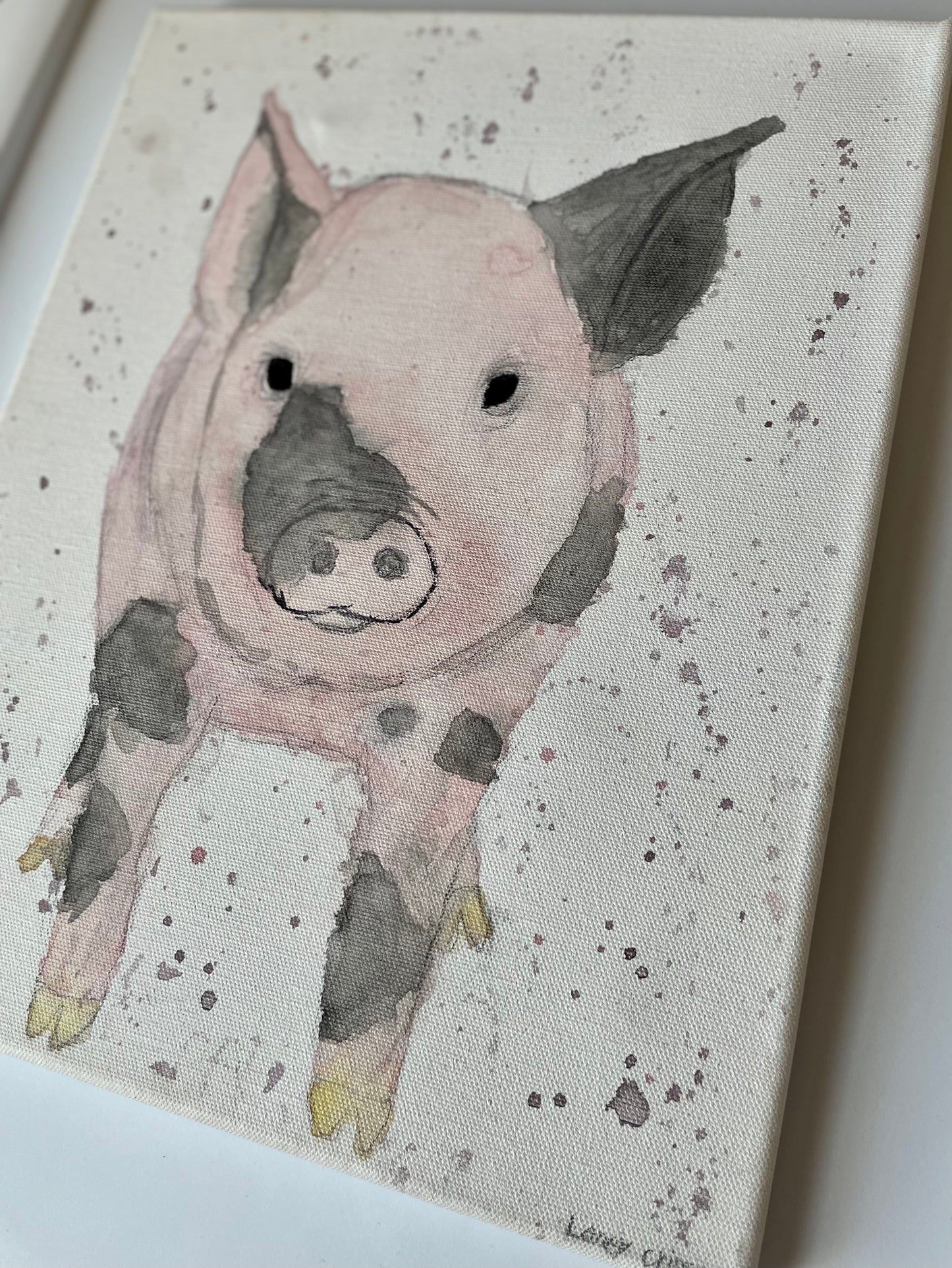 watercolor piglet