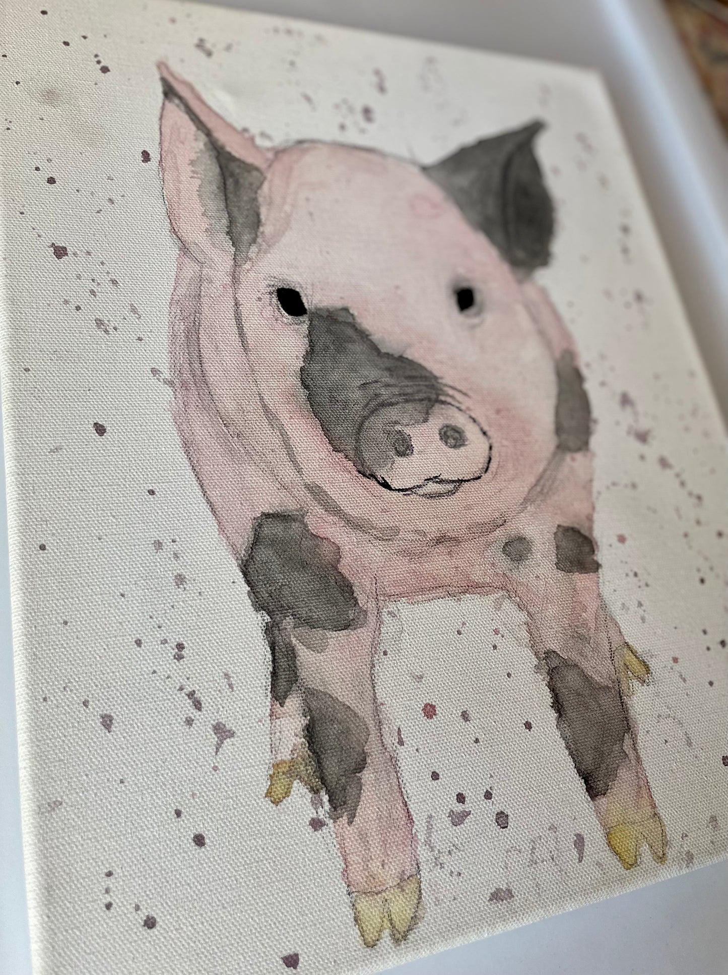 watercolor piglet