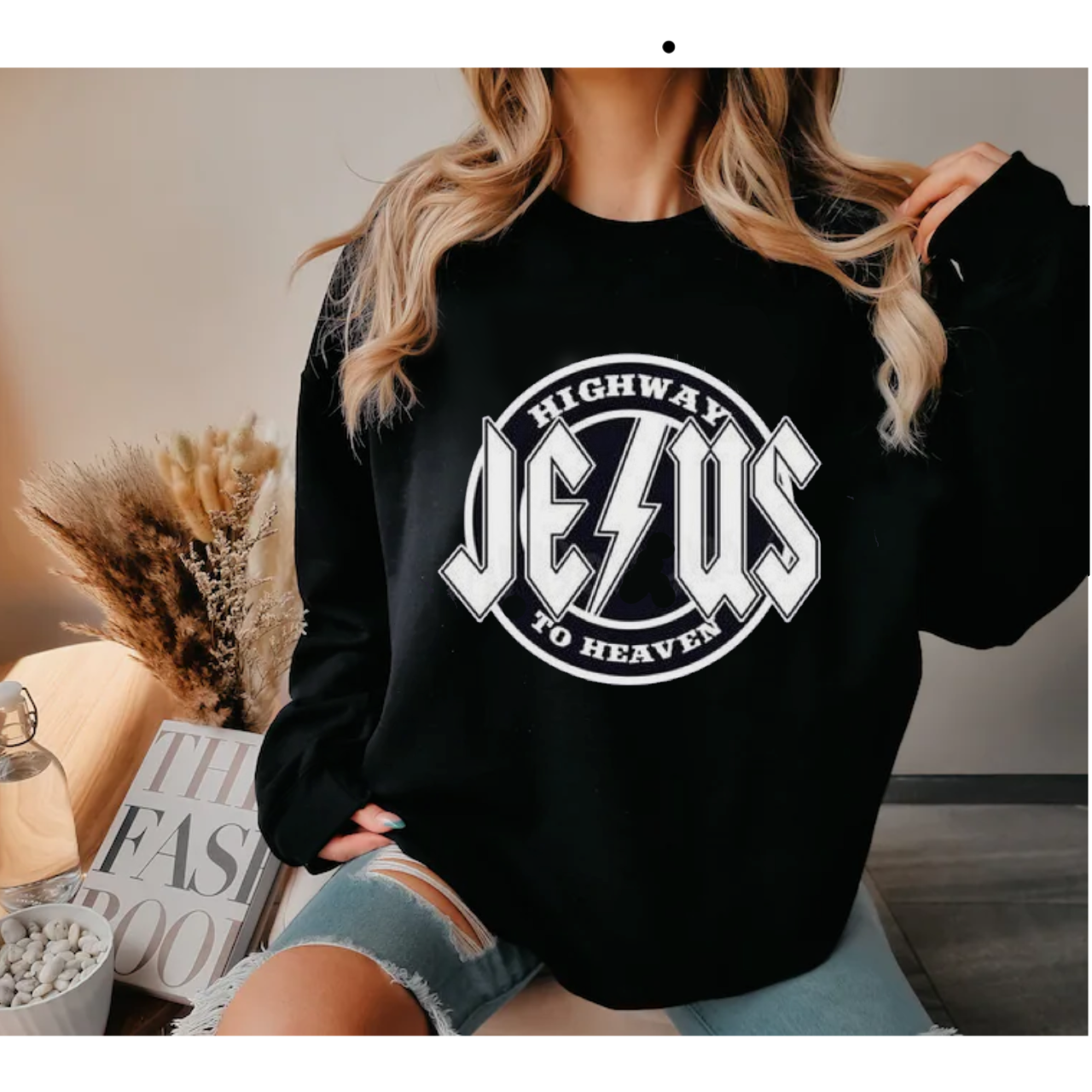 JESUS highway to heaven crewneck sweatshirt