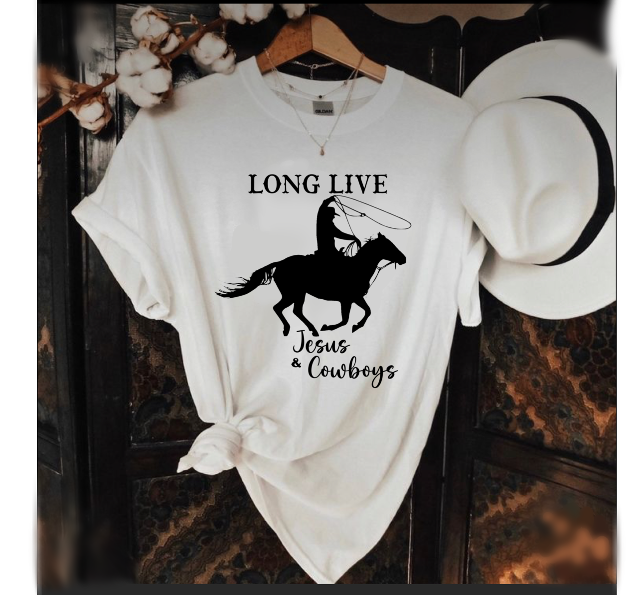 long live Jesus and cowboys  T-shirt